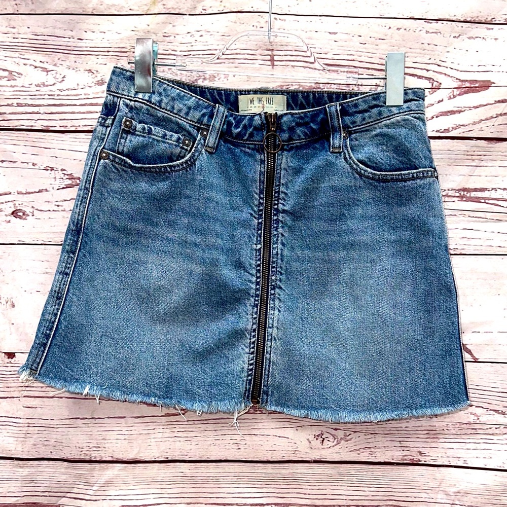 We The Free Blue Denim Mini Skirt Size 28